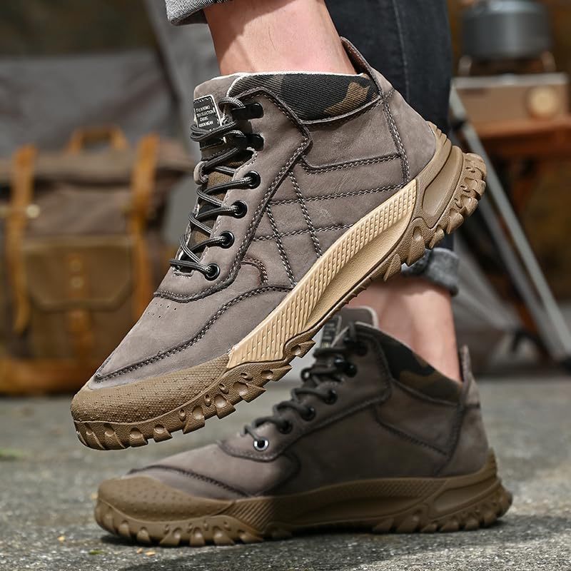 Men's Hiking & Trekking Backpacking Shoes Trail Cross Country Leather High-top