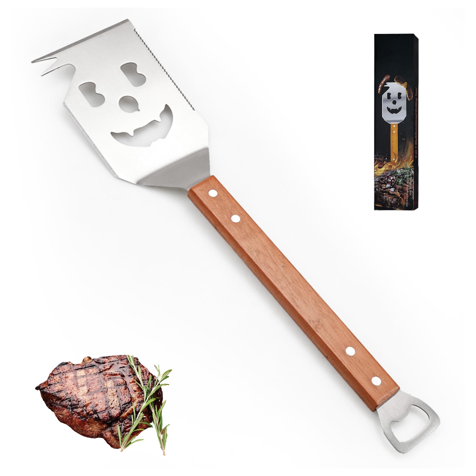 Grill Spatula for Outdoor Grill - Heavy Duty Stainless Steel Spatula for BBQ, Perfect Grill Tool for Outdoor Barbecues and Camping Cookouts