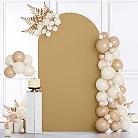 Vista 5 de MODFUNS Cubierta de Arco de Boda de 6 pies Beige de Spandex Cubiertas de Arco Chiara Cubierta de Telón de Fondo de Arco para Cubiertas de Arco Telón