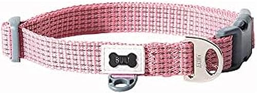 BUILT Pet Nightsafe - Collar para perro mediano, rosa y gris