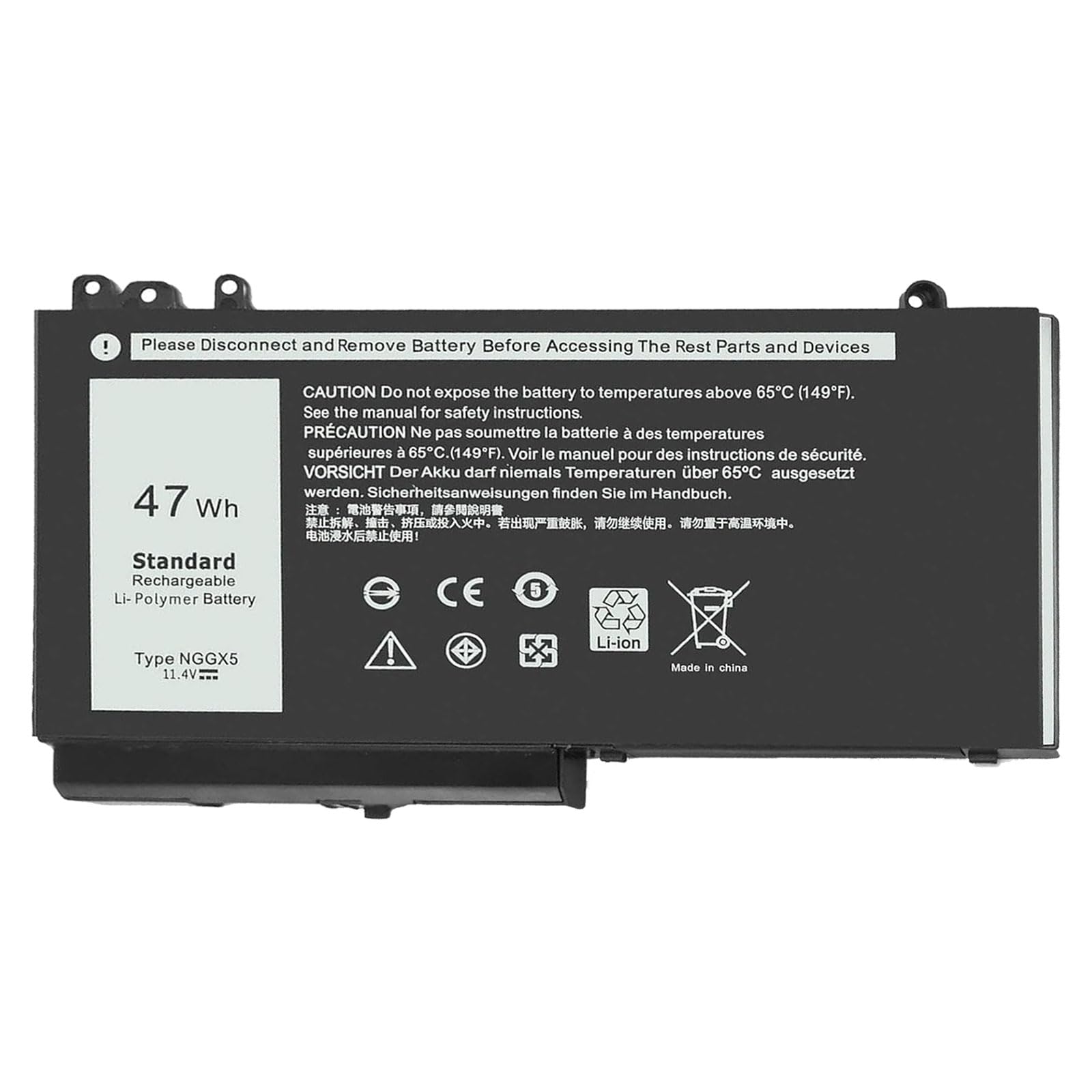 47Wh NGGX5 Laptop Battery for Dell Latitude E5270 E5470 E5570 P48F001 Precision M3510 Series, XKWC7 XWDK1 JY8D6 954DF RDRH9 451-BBUK 451-BBUL 11.4V