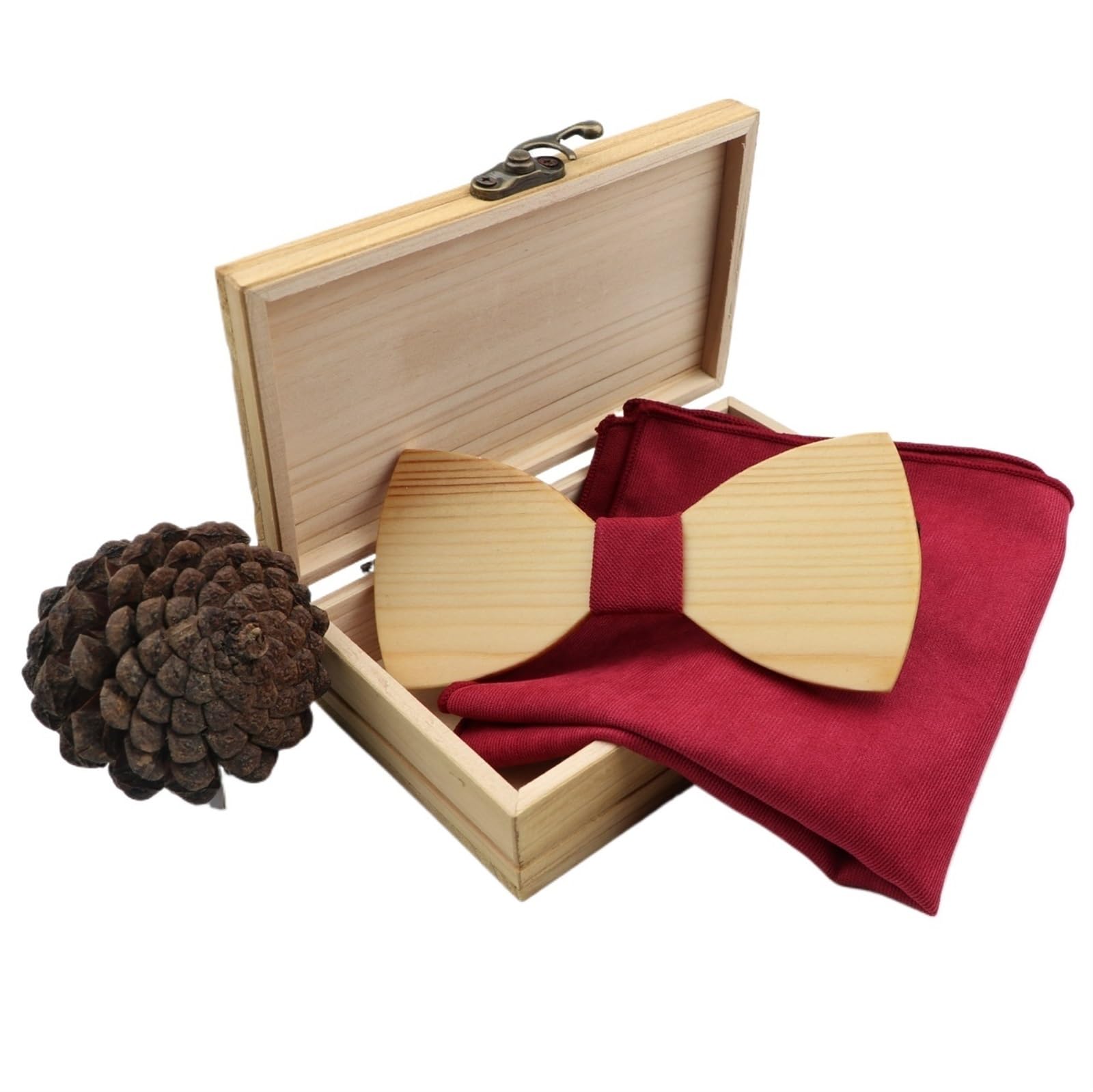 Pajaritas Hombre Pajaritas de Madera, Conjunto de pañuelo de Bolsillo for Hombres, Fiesta de Boda, Color sólido, Madera Entera(Color14)