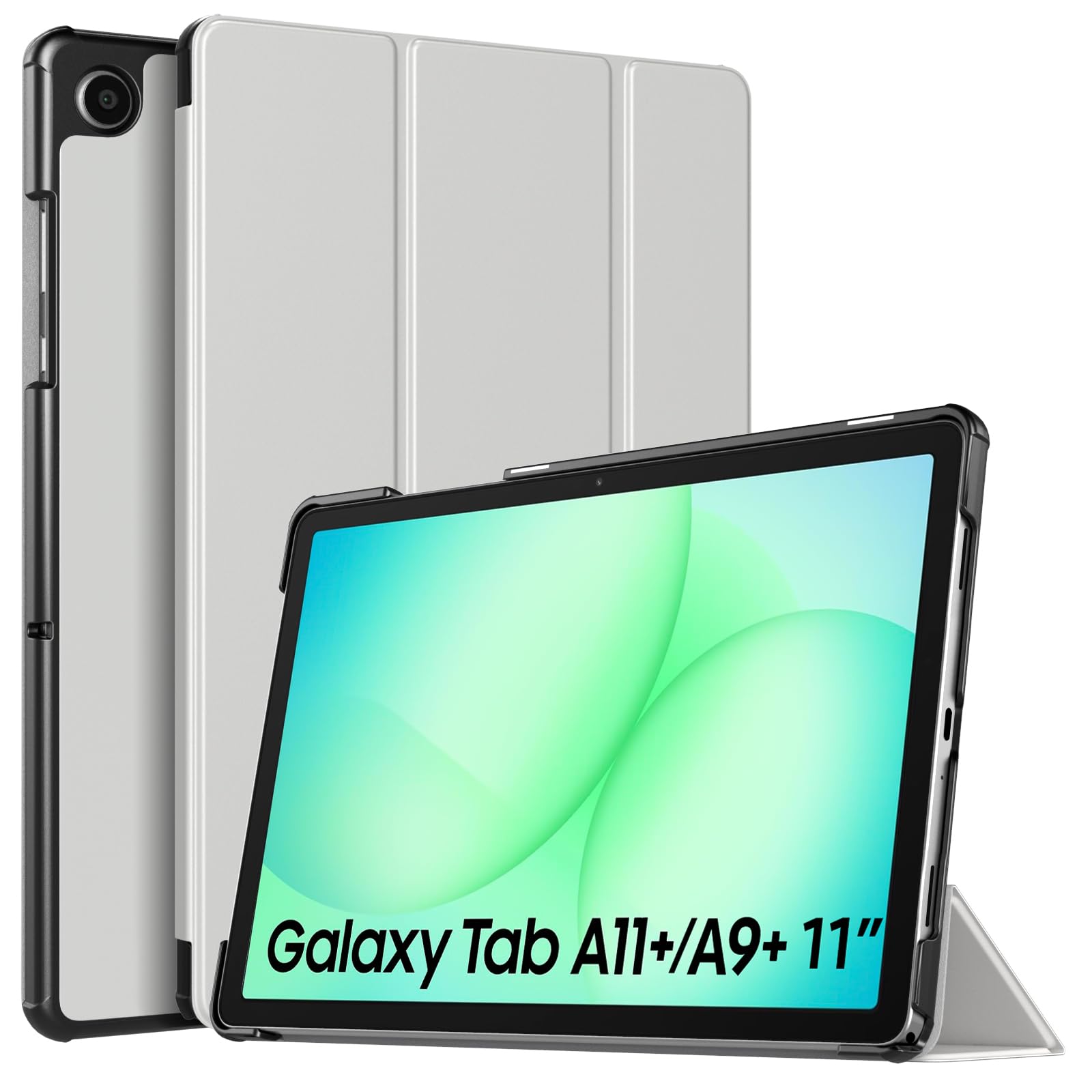 TiMOVO Cover per Samsung Galaxy Tab A11+ Plus/A9+ Plus 11 Pollici (2025/2023), Custodia Protettiva Leggera e Sottile con Cover Rigida, Auto Sveglia/Sonno, Grigio Albicocca