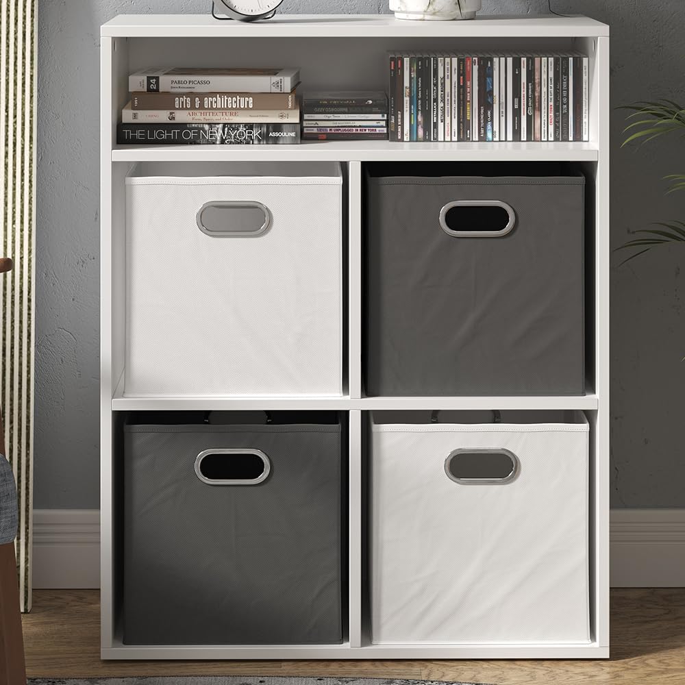 Vicco Boekenkast, Wit, 72 x 90.2 cm 4 compartimenten
