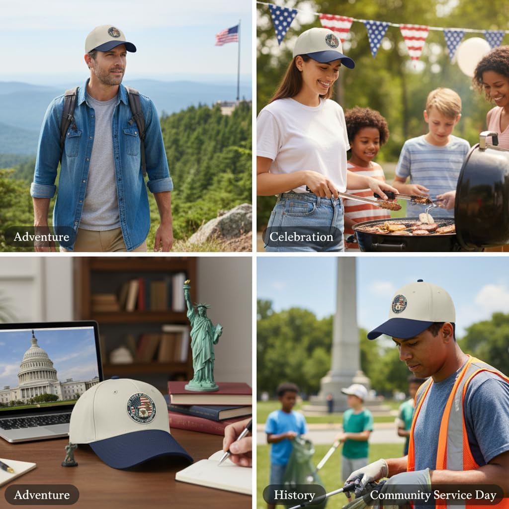 United States 250th Anniversary Hat 1776-2026, Baseball Hat for Men Women, UV 3D Printed Outdoor Freedom Cap