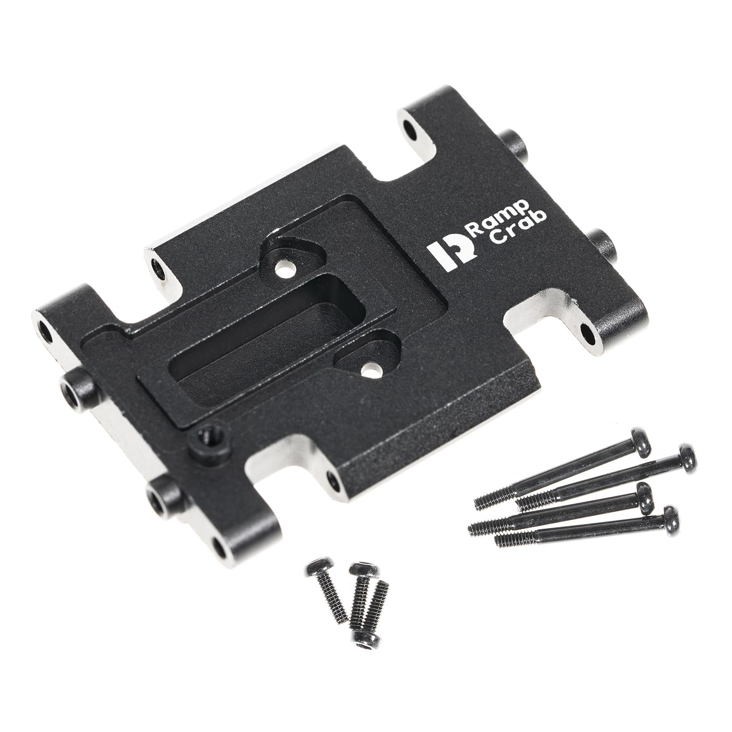RampCrab Skid Plate Transmission Mount for AX24, Aluminum Alloy Mount for AX24 XC-1, Upgrades Parts for 1/24 RC Crawler Car, Black