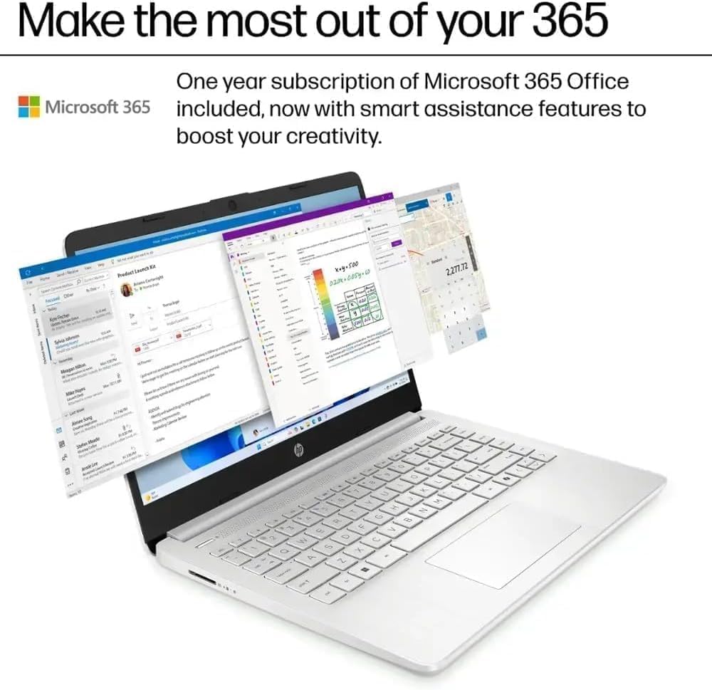 HP Student and Home Laptop with Free Microsoft 365, 16GB RAM, 1.1TB Storage (64GB SSD with 64GB External and 1TB Cloud Storage), Fast Intel Core, Win 11 w/o Earbuds – Perfect for Work & Play