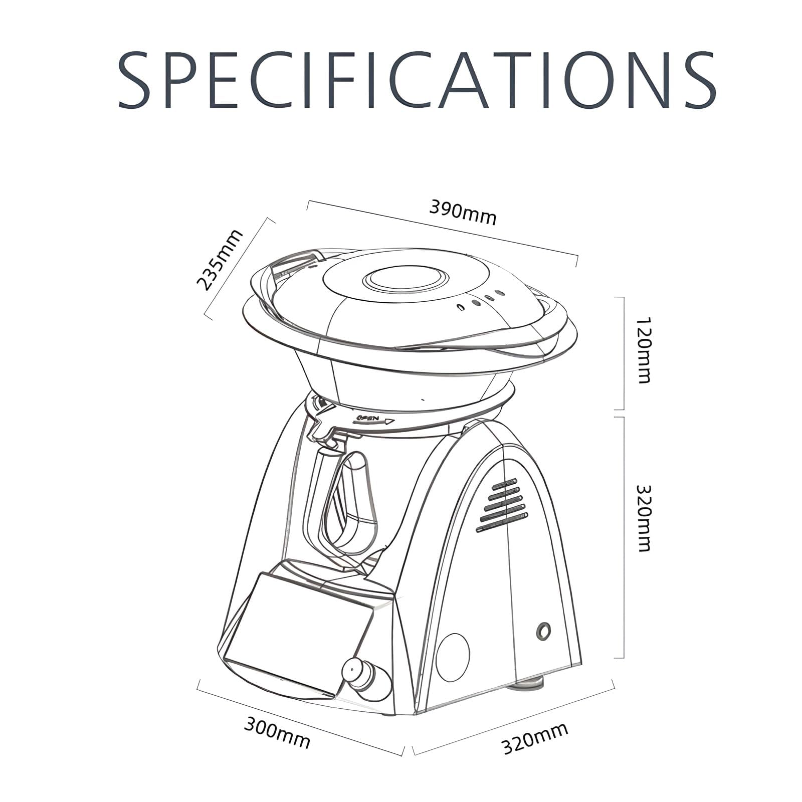 Inteligentny Robot Kuchenny, Wielofunkcyjny Thermomixer z 2-litrową Misą Mieszającą, 3-litrowym Parowarem i 7-calowym Ekranem Dotykowym do Użytku Domowego
