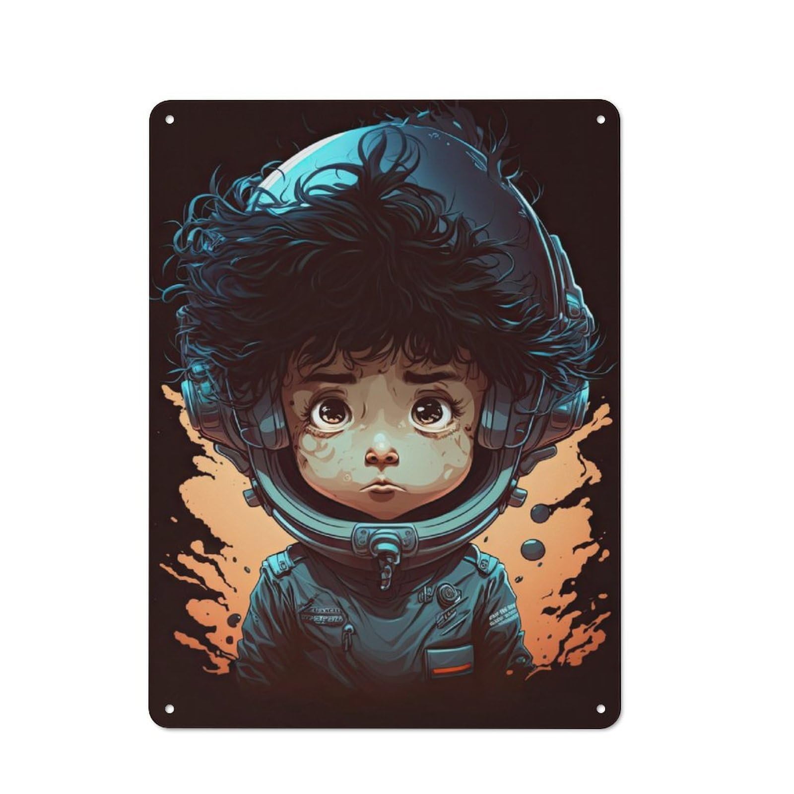 Junmoney Astronaut Space Character Rustic Metal Sign 40X30cm For Lounge Or Reading Corner, For Reading Corner Decorators