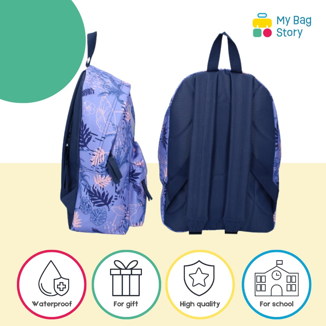 mybagstory - Plecak - Stitch - Disney - Fioletowy - Dzieci - Szkoła - Szkoła Podstawowa - Przedszkole - Przedszkole - Tornister dziewczęcy - Rozmiar 37 cm - Regulowane ramiączka - Pomysł na prezent,