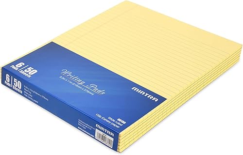 Miniatura 2 de Mintra Bloc de escritura con tapa de pegamento (letra (8.5 x 11 pulgadas) - ancho, canario