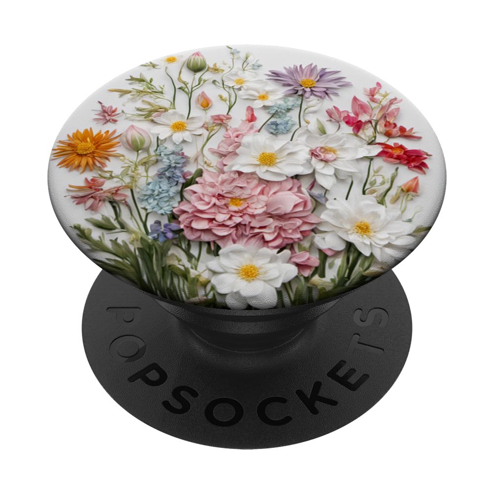 Mixed Flower Bouquet Floral Pattern PopSockets Standard PopGrip