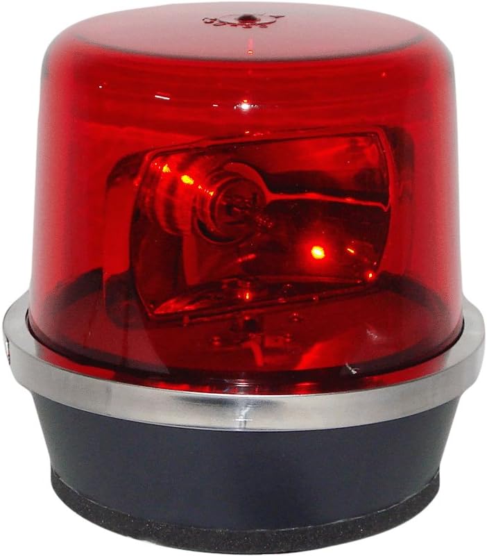 North American Signal 112HRMX-R Halogen Rotating Beacon, Magnetic Mount, Red