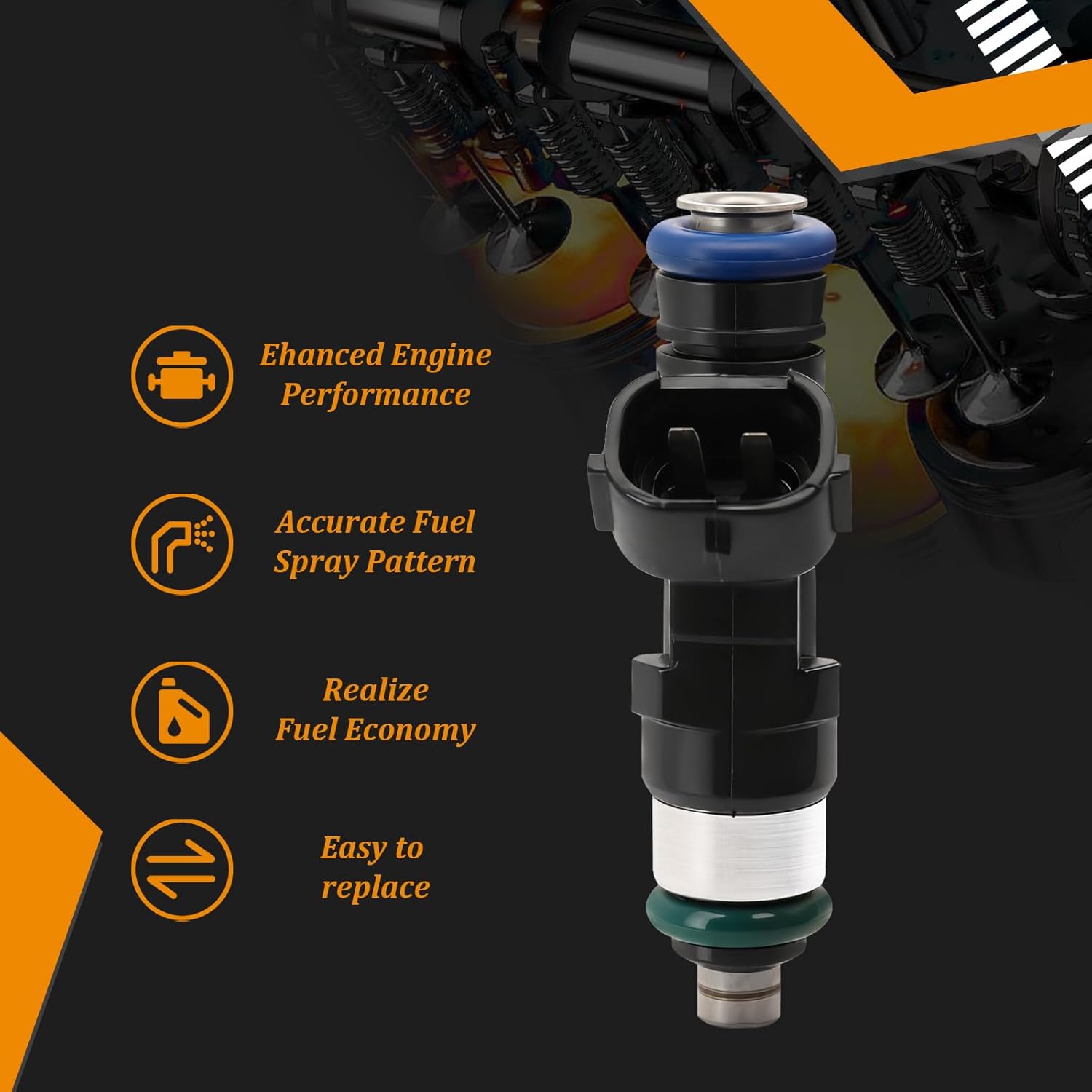 Upgraded 8PCS 0280158007 Fuel Injectors Fits For Nissan 2005-2012 Pathfinder, 2005-2014 Armada, Xterra, Frontier, 2012-2014 Nv 1500 2500 3500 Titan, 4.0L 5.6L