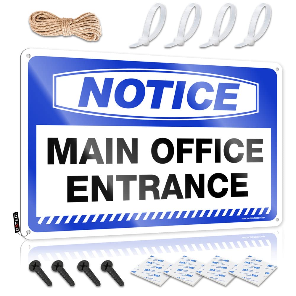 HELIOFORGE Funny Home Decor Notice Main Office Entrance Tin Sign Funny Sign Decor Funny Coffee Signs(30X40CM)