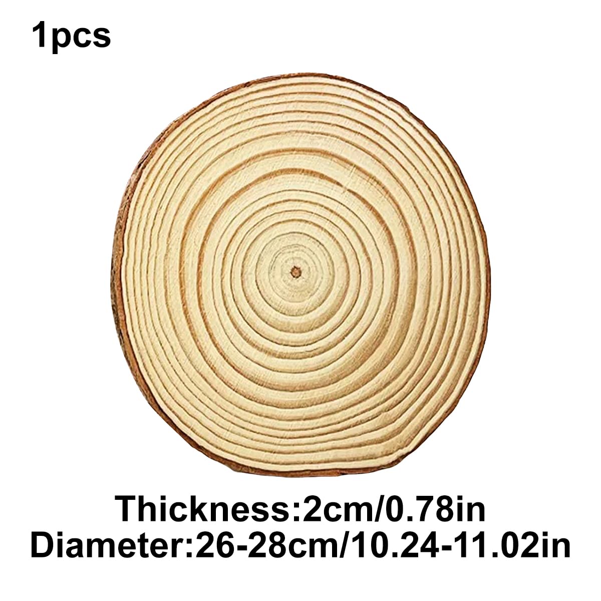 Disques en Bois avec écorce, Dessous De Verre, Lot De 1 (26-28 Cm)