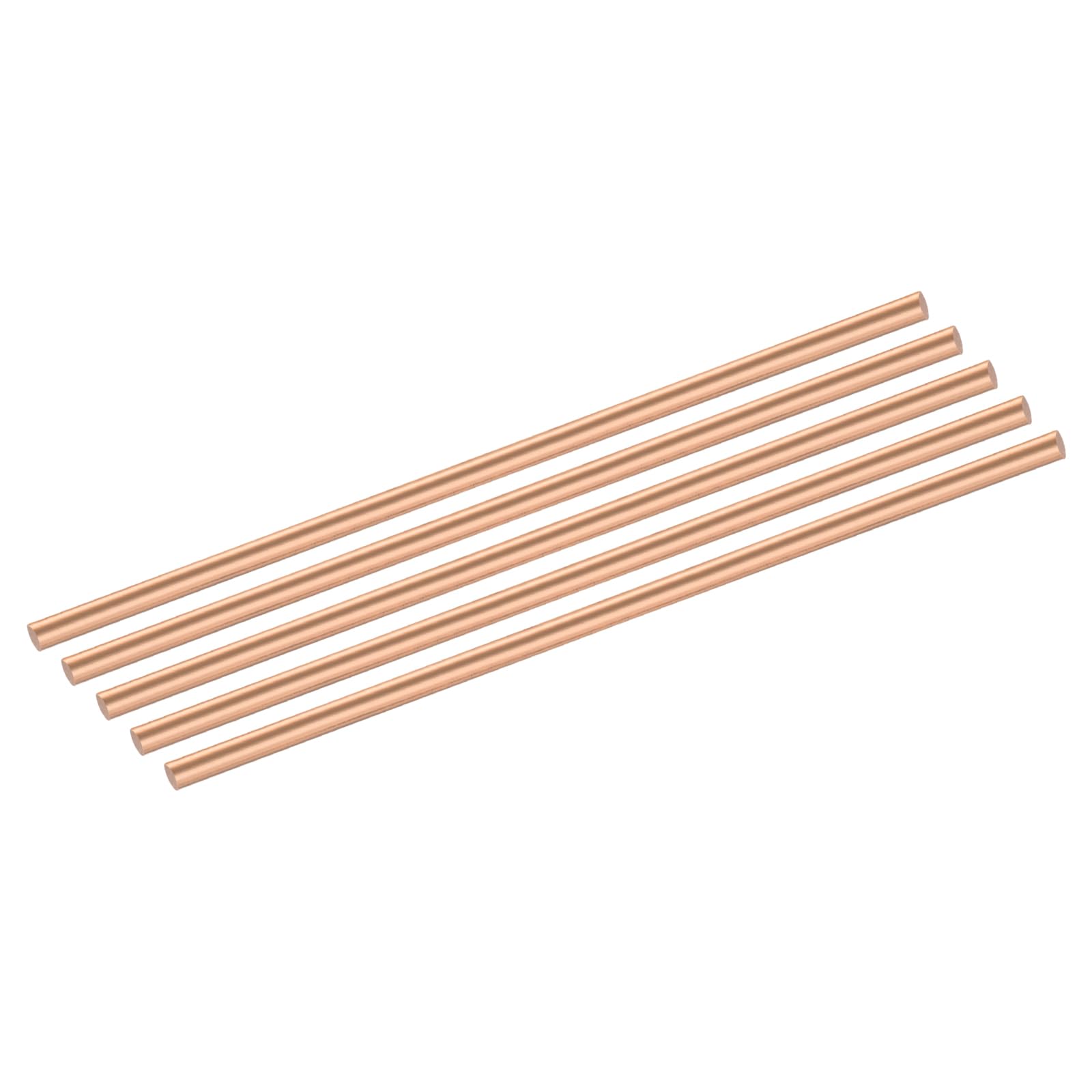 QUARKZMAN 5 stuks zuiver koperen ronde staaf 5 mm diameter 204 mm