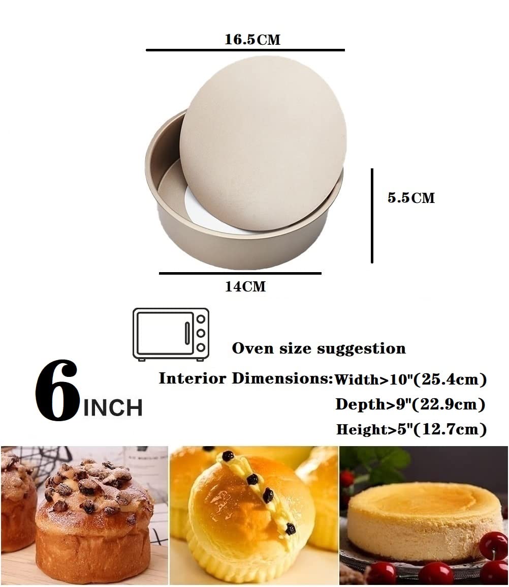 Snapklik.com : LeongLzt 2-Piece Aluminum 6 Inch Round Cake Pan, Non ...