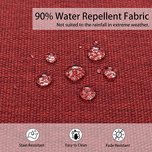 Magpie Fabrics 18"X18"X2.5" Square Corner Seat Cushion, 2 Pack, Indoor/Outdoor Waterproof Weather Resistant Universal Seat Cushions Chair Pads, For Patio Garden Dining Office Floor (Red Wine) #TOP3