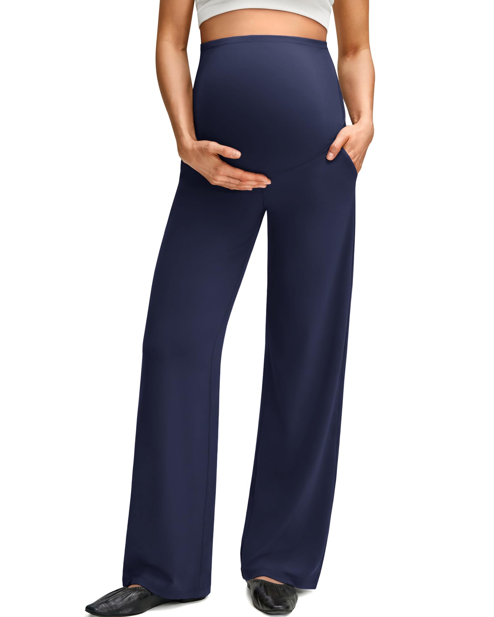 G4Free BareFeel Maternity Pants Over the Belly Pregnancy Trousers for Work
