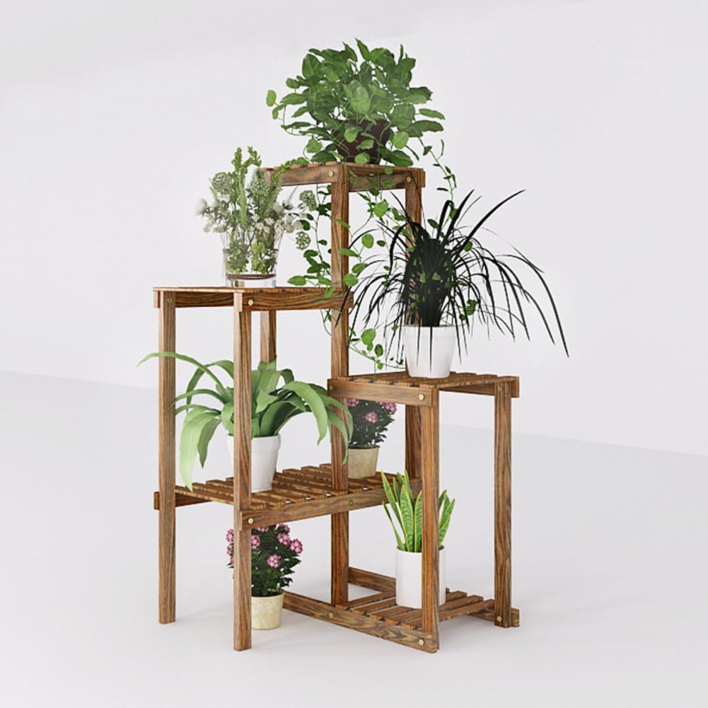 Living room floor flower Balcony Flower Corner Triangle Corner multilayer Solid wood Corner flower-A