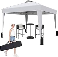 SANWAY 10x10 Pop Up Canopy Tent with One-Button Setup - Waterproof UV 50+ Instant Shelter for Camping, Events, Beach, Parties - White