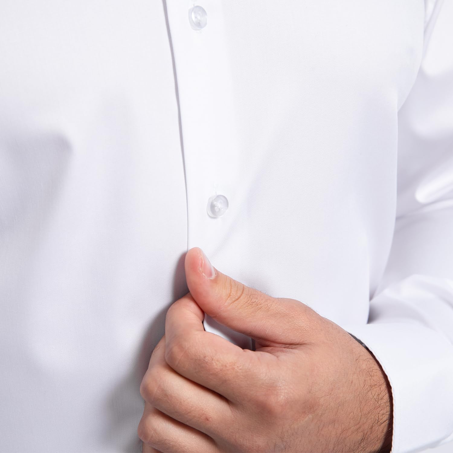 Men's Dress Shirt Stretch Formal Shirt Business Casual Cutaway Collar Long Sleeve Convertible Cuffs Solid - Image 7