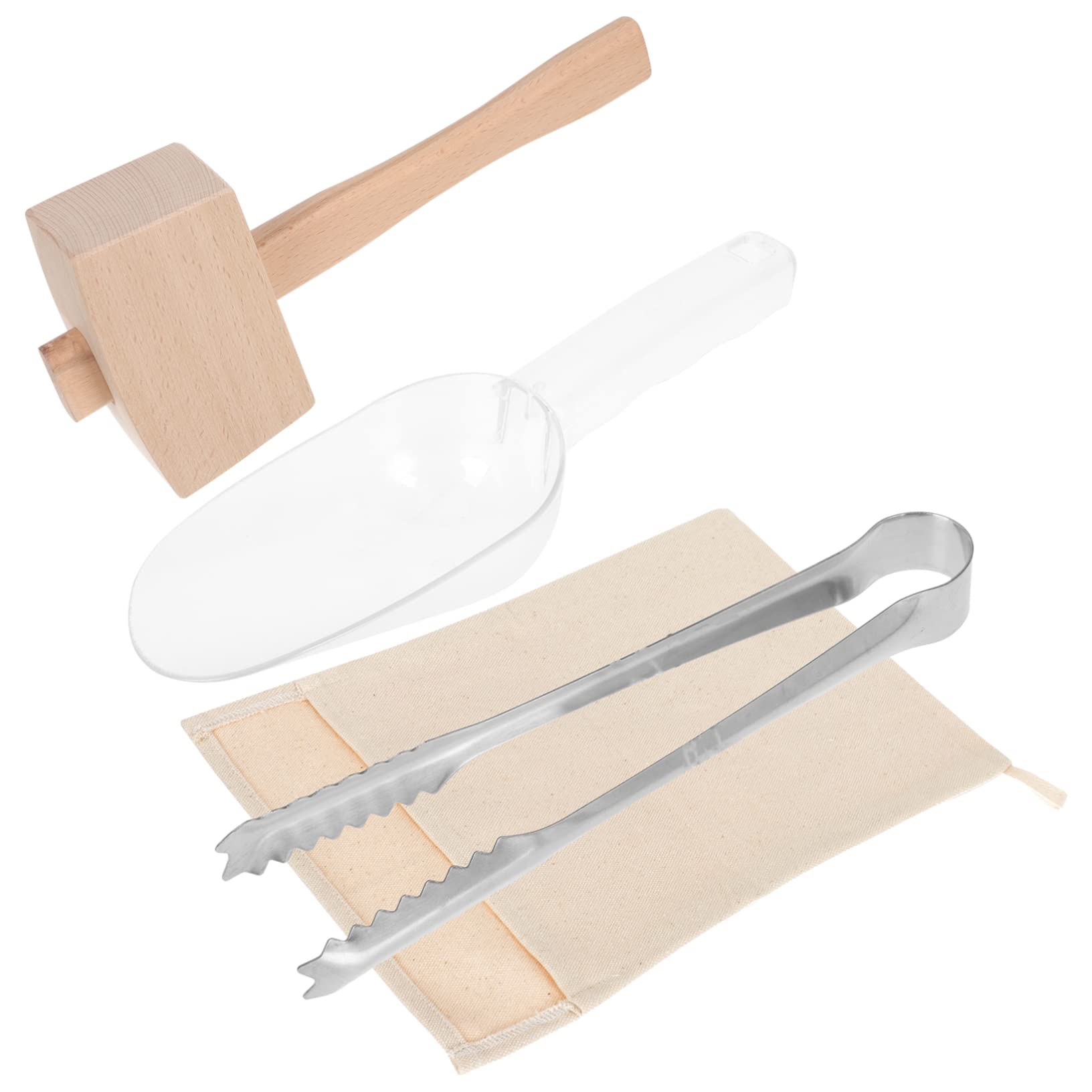 1 Set Crushed Ice Pack DIY Ice Bags Wood Hammer Dedicated Crushed Ice Bags Ice Hammer Dedicated Ice Bags Householdice Bags Ice Crushing Bag Dried Ice Bag Bar Ice Bags Bar Accessory