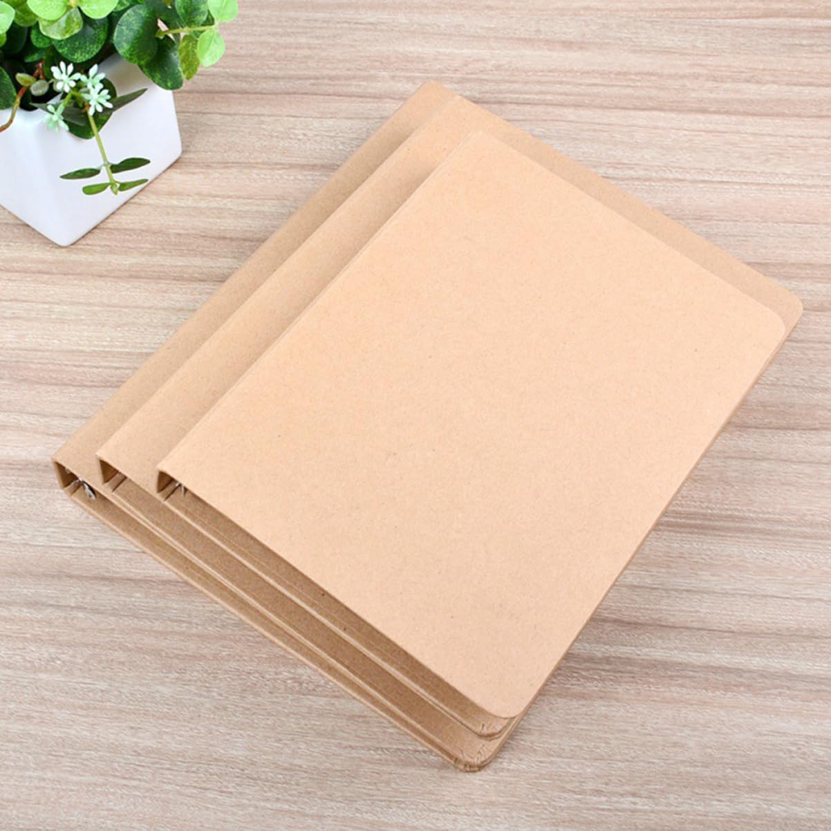Classeur à Cahier Souple 3 Pièces en Papier Kraft Khaki