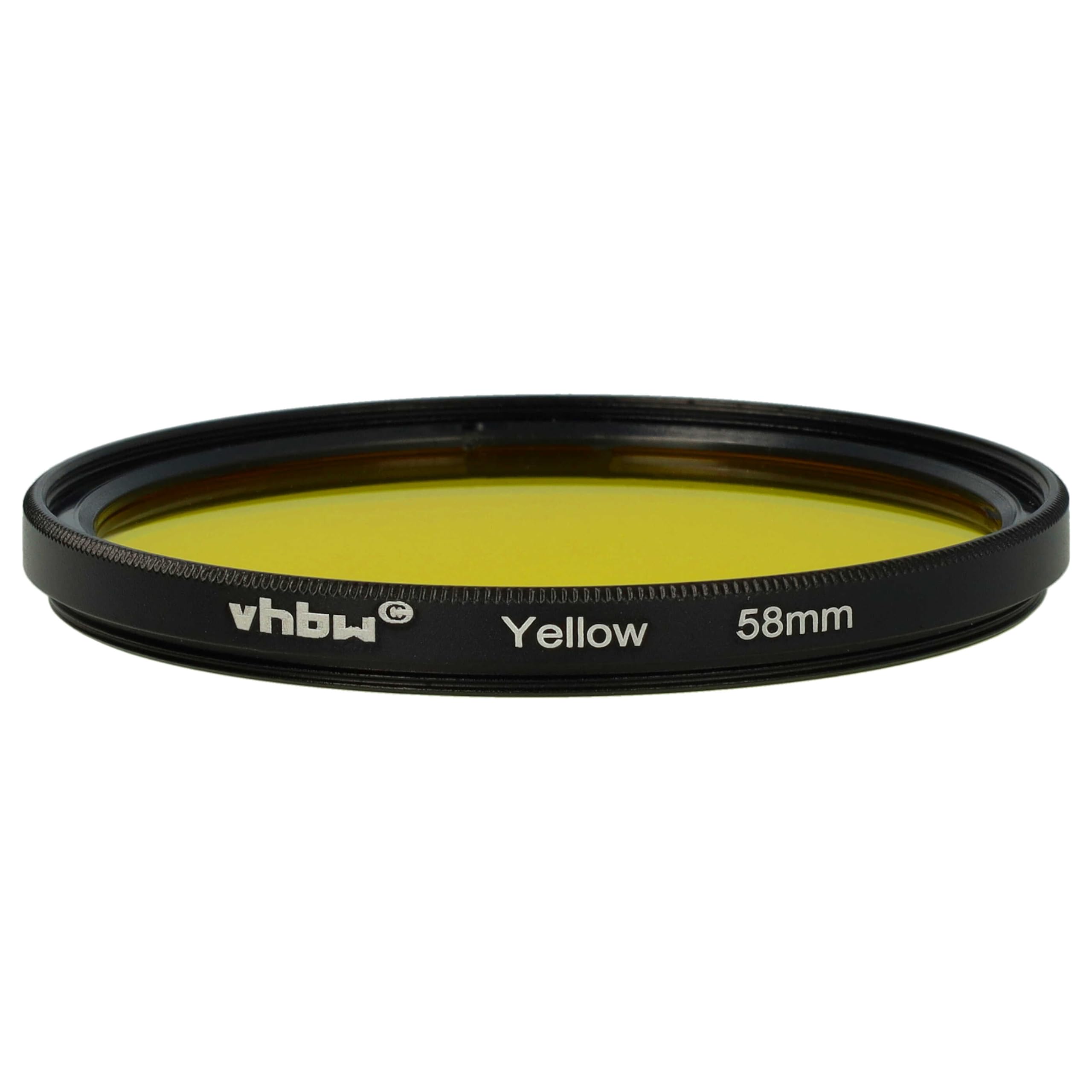 vhbw Universal Farbfilter gelb für Kamera Objektive mit 58mm Filtergewinde - Gelbfilter