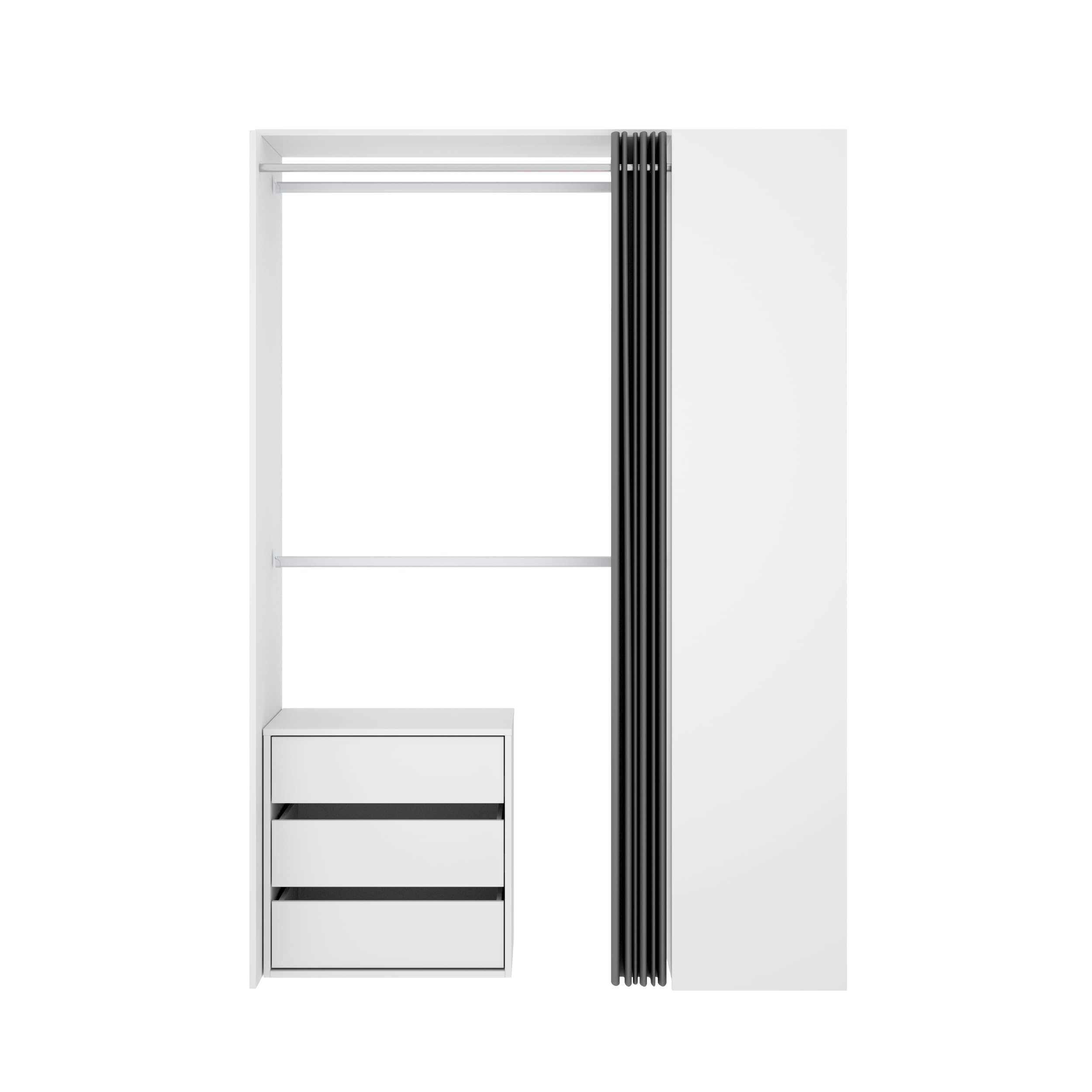 DEKIT GRUPO RIMOBEL Suit Kit Vestidor, Madera de ingeniería, Blanco, 205x139,3x52 cm