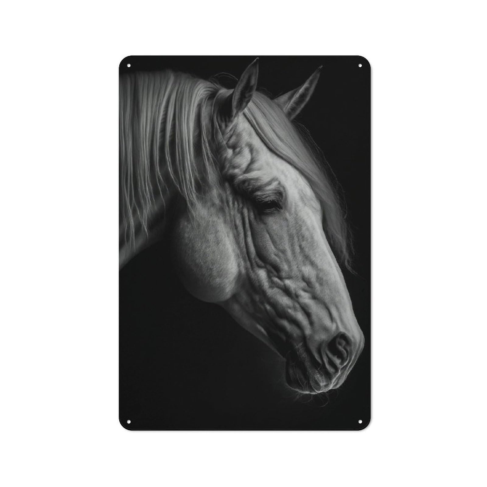 Junmoney Thoughtful Horse Tin Wall Plaque 30X20cm With For Bar Or Restaurant, Housewarming Wall Decor For People Furnishing Bar And Restaurant