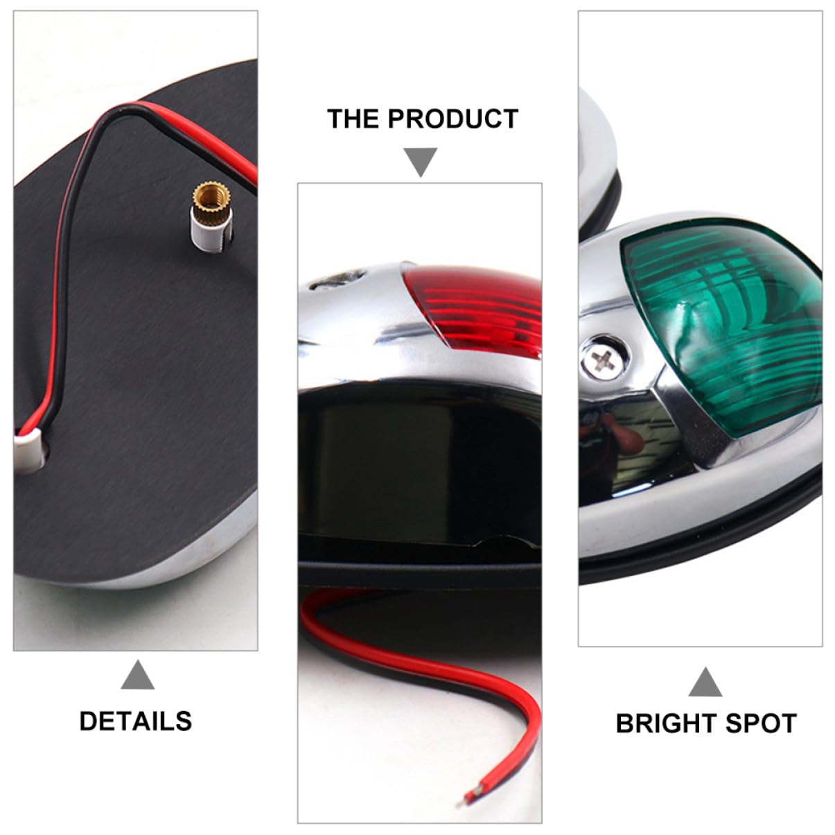 Luce di Navigazione Marina LED 2 Pezzi 12v per Barca e Imbarcazione | Lato Destro e Sinistro Rosso/verde, Corpo in Abs Acrilico, Adatta a Pontoon e Imbarcazione Veloce