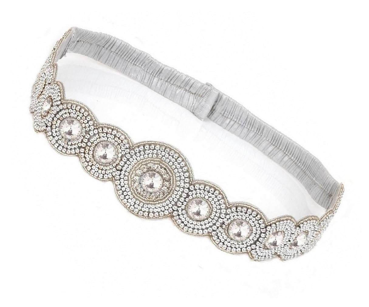 Vama Fashions Embroidery Cloth kamarpatta Silver White waist Belt stretchable Belly Chain traditional vaddanam for wedding Sarees & Lehangas (B0B63TJL8W) Amazon Price History, Amazon Price Tracker