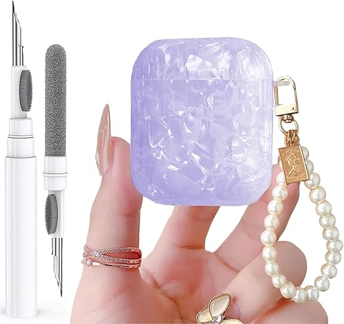 Vista 31 de Funda para AirPod, diseño de mármol, funda protectora portátil con llavero compatible con Apple AirPods, funda de carga 2 y 1, para niñas, mujeres