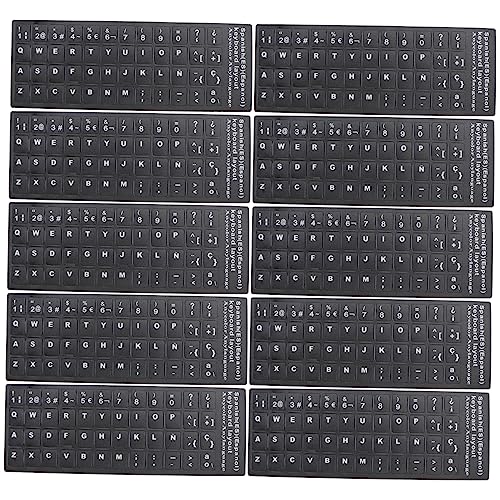 Pegatinas para teclado en español para ordenador portátil, protector de PVC resistente, 10 unidades