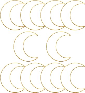 10 Packs Zhaoyao Moon Shaped Bronze Metal Hoops