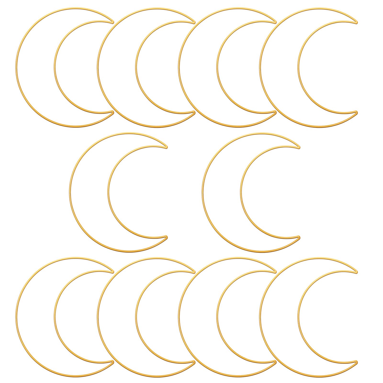 10 Packs Zhaoyao Moon Shaped Bronze Metal Hoops for Crafts, Dream Catcher Ring 8 Inches Metal Rings for Macrame, Macrame Ring for DIY Crafts Wedding Wall Hanging Decor
