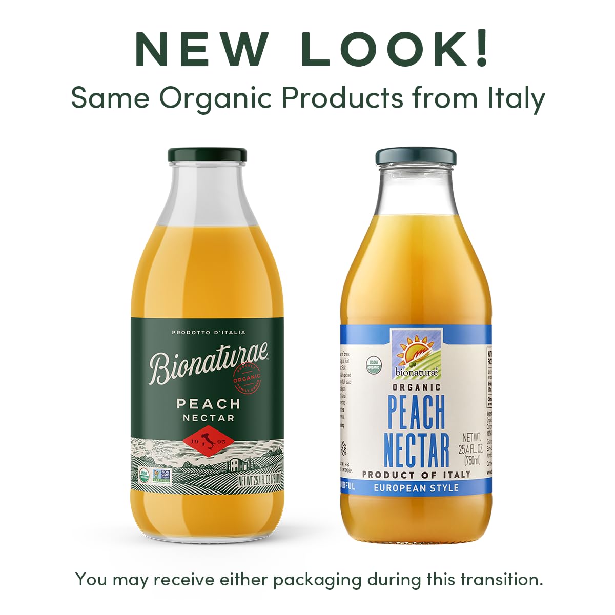 Bionaturae Organic Peach Nectar - Peach Nectar Juice, Non-GMO, USDA Certified, No Sugar Added, No Preservatives, Hand Harvested, Made In Italy - 25.4 Oz, 6 Pack