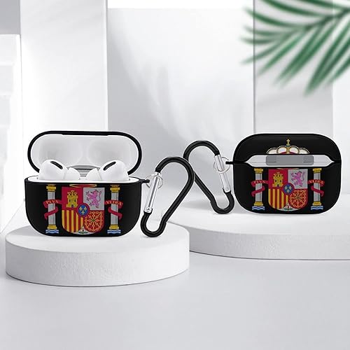 Miniatura 4 de Funda protectora para auriculares Bluetooth con logotipo de la bandera de España con llavero compatible con AirPods Pro