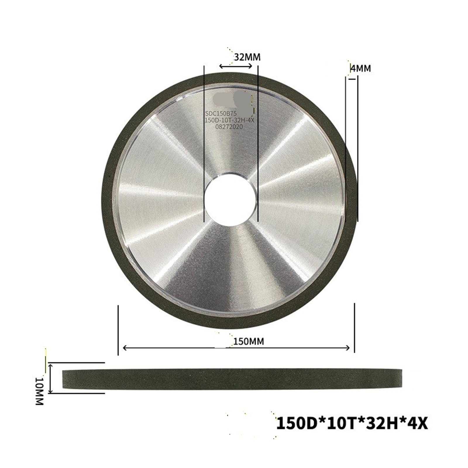 Disco abrasivo for mola in resina da 100/125/150mm for fresa in acciaio al tungsteno in lega dura(Dia150mm,400)
