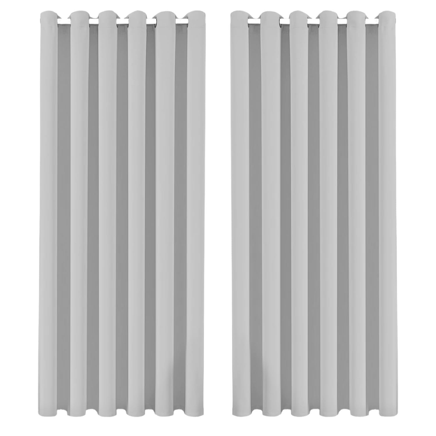 BedLooms Blackout Ring Top Curtains for Bedroom Super Soft Curtain Thermal Insulated and Noise Reduction for Living Room 2 Panels Light Grey Curtains 66x54 Inch with 2 Tie Backs