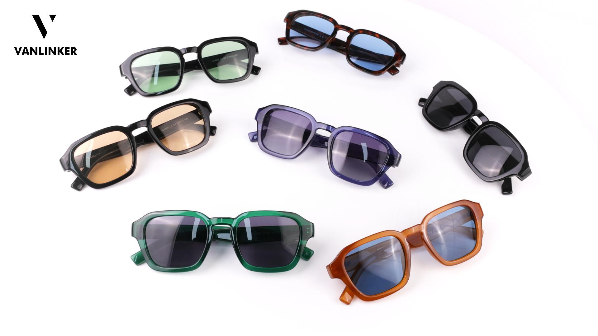 VANLINKER Retro Vintage Polarized Trendy Small Square Sunglasses