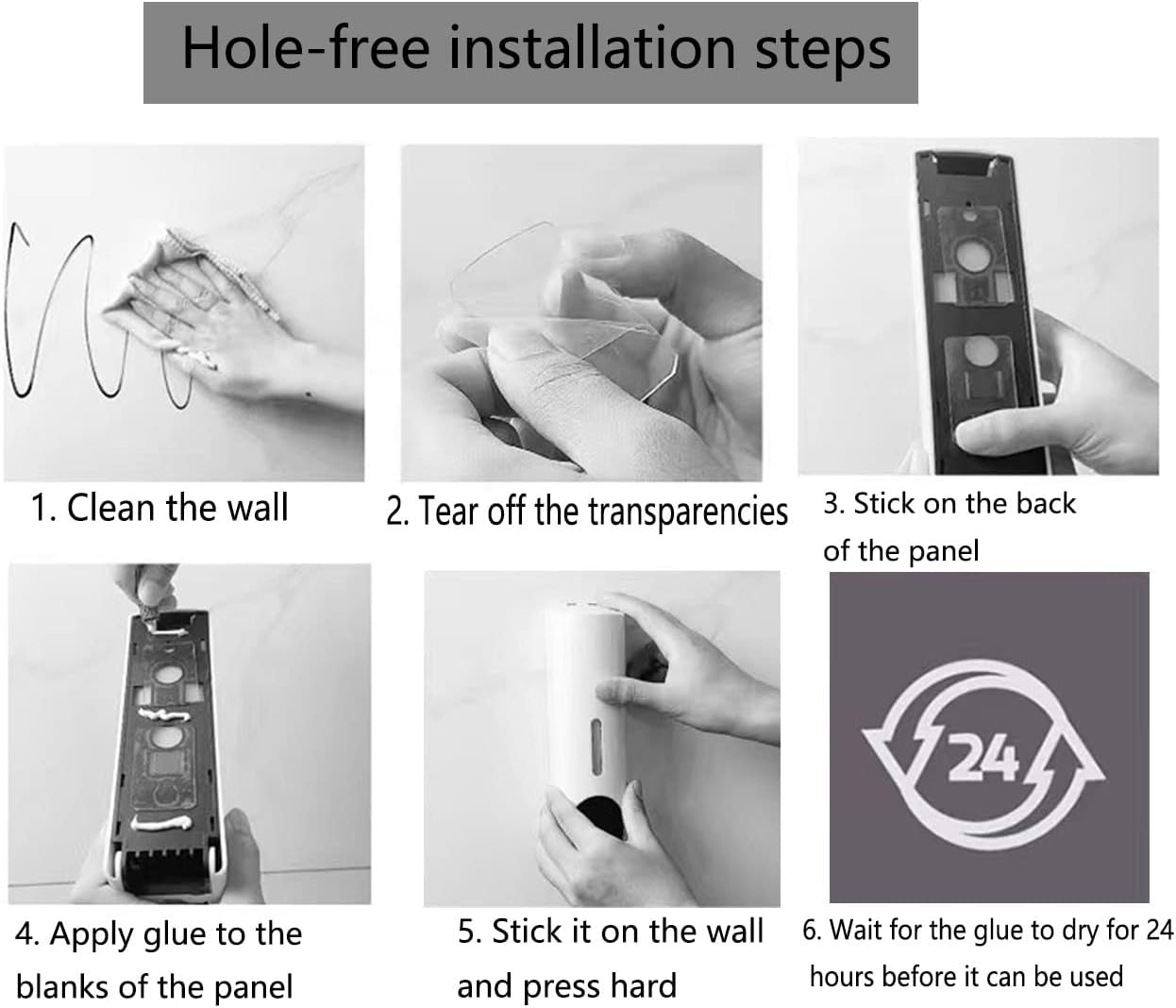 DEIMUGL Bathroom Shower Dispensers: Upgrade Trio Wall Mount Nail-Free Soap Dispenser 3x350ml Shampoo Conditioner Set for Home Kitchen Hotel Dispenser (Black) (3-1-black) : Everything Else