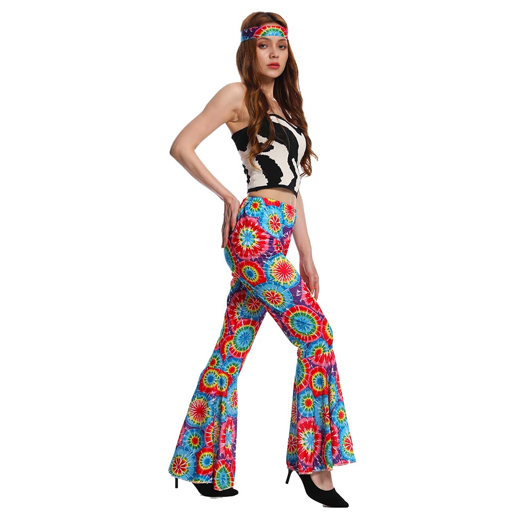 DSplay70s 80s Women Hippie Costume 70s Hippie Pants