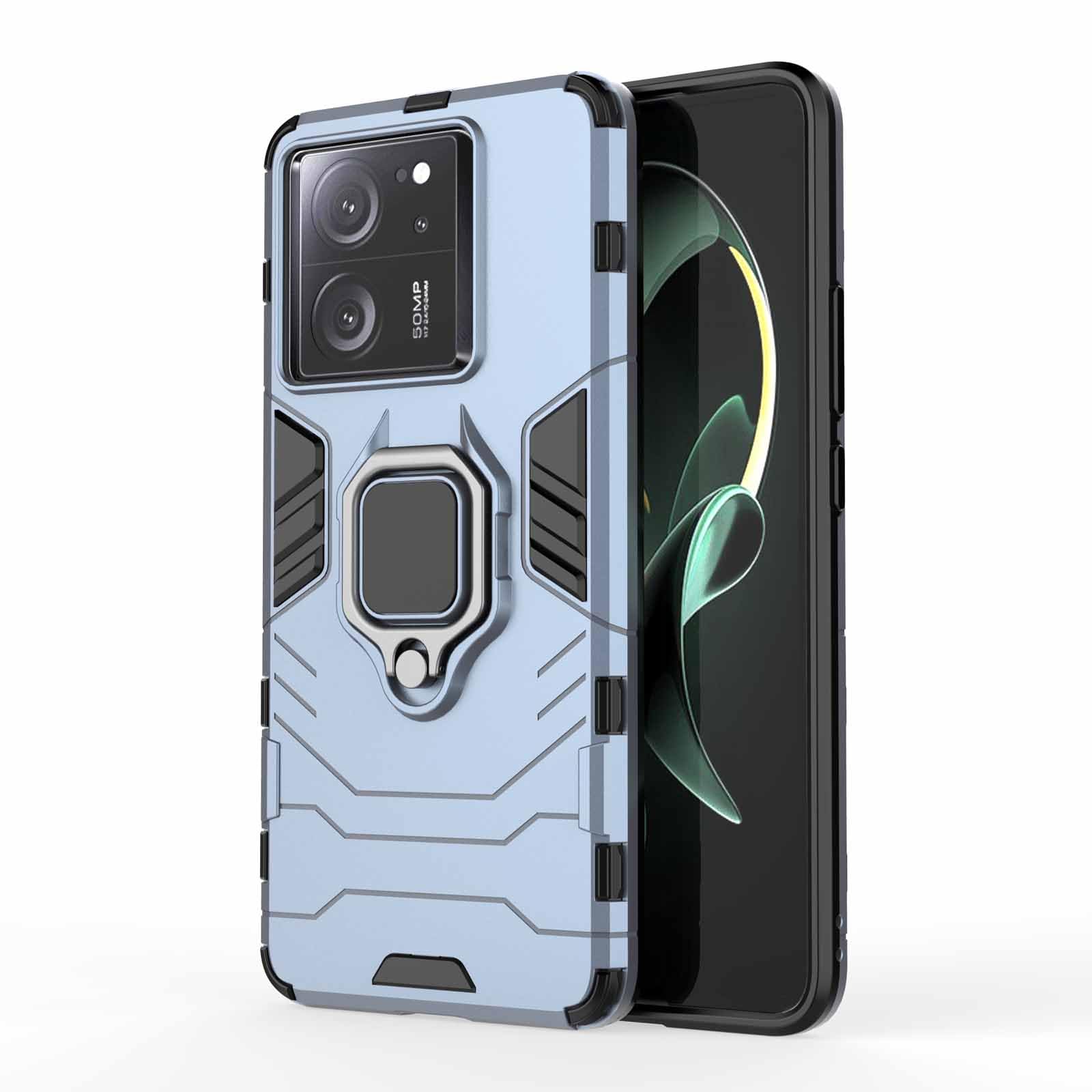 HAOYE Cover Per Xiaomi 14T 5G Con Anello Girevole E Supporto Magnetico – Rossa, TPU+PC, Doppio Strato - 5