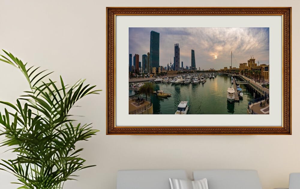 JVERF - JZZG06193 Houses Marinas Motorboat Yacht Souq Sharq Marina| Self-Adhesive Painting | Frameless