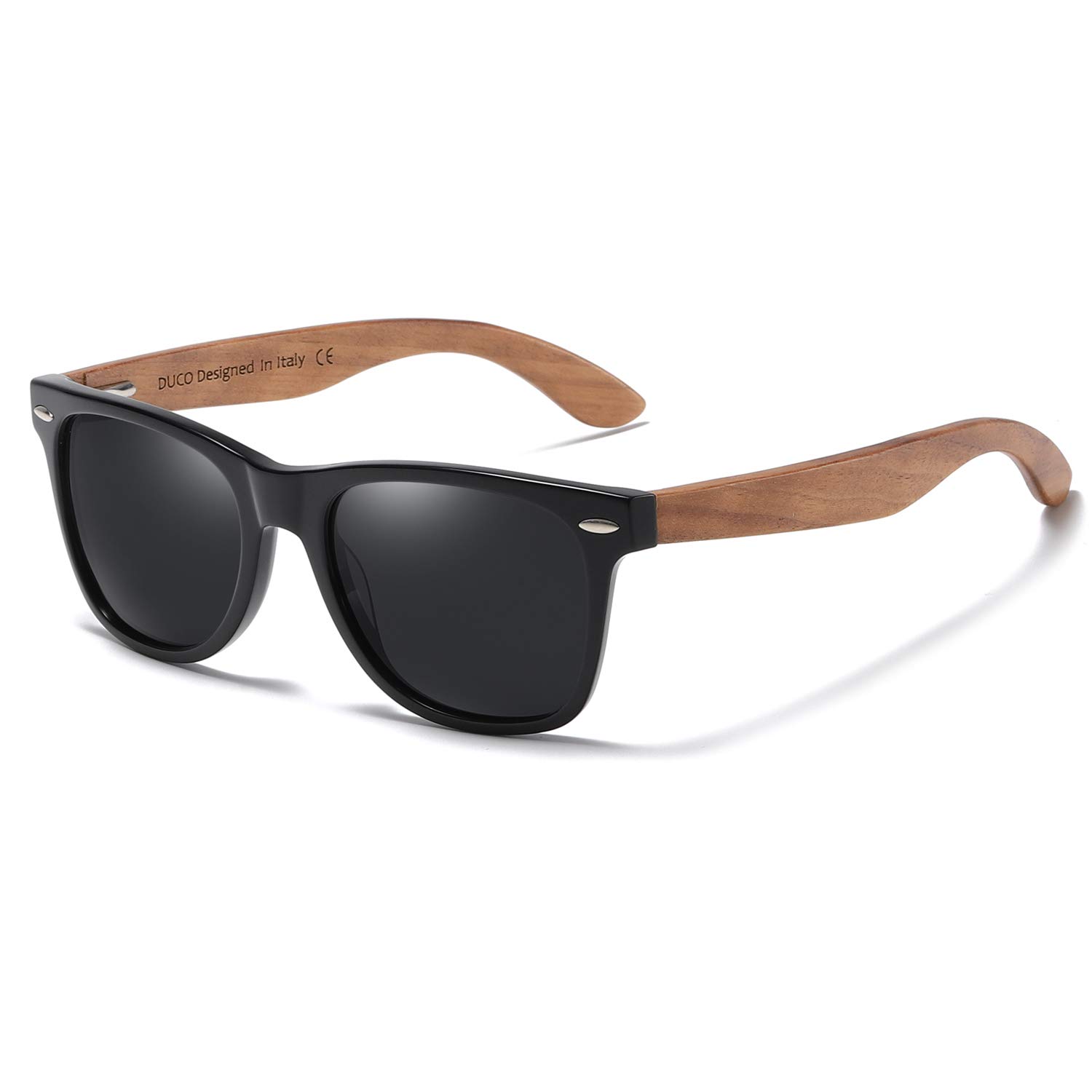 DUCO Polarized Driving Eyewear Handmade Wooden Sunglasses for Men and Women 2141