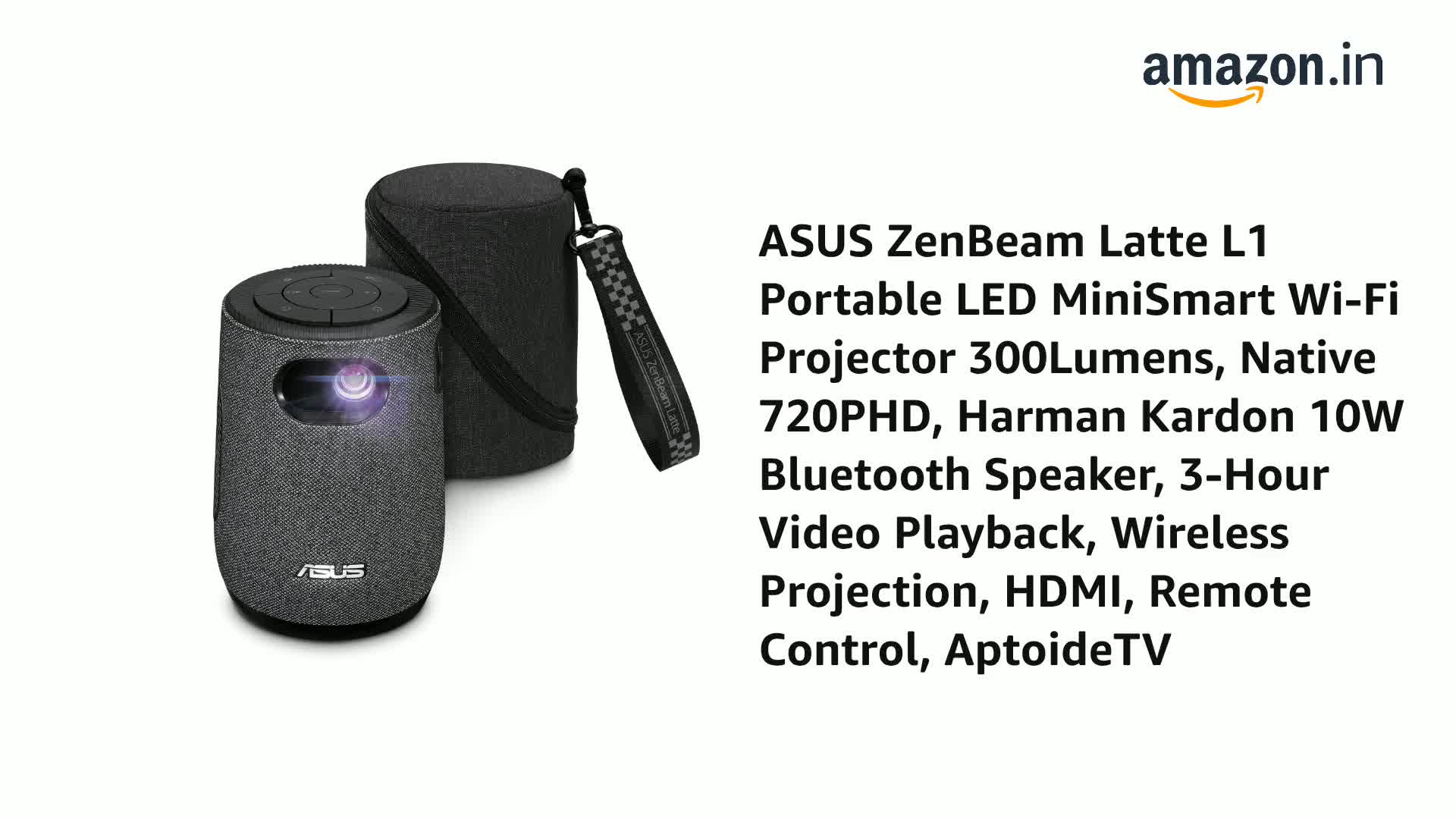 ASUS ZenBeam Latte L1 Portable LED MiniSmart Wi-Fi Projector