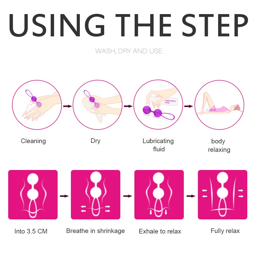 Bolas de China, Bola Pélvicas,Fortalece los Músculos Pélvicos y Previene la Incontinencia Urinaria,Entrenamiento Completo del Suelo Pélvico para Mujeres
